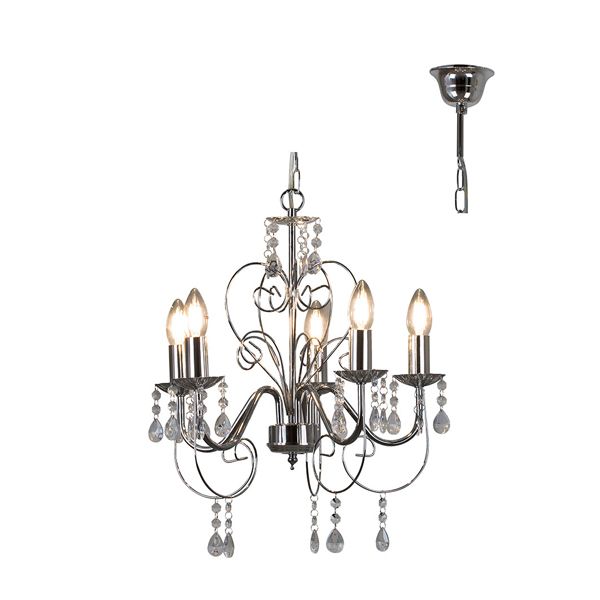 Eurolux - Cleo 5 Arm Chrome Chandelier