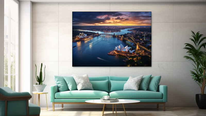 Canvas Wall Art - Sydney Harbour at Dusk - JT0075