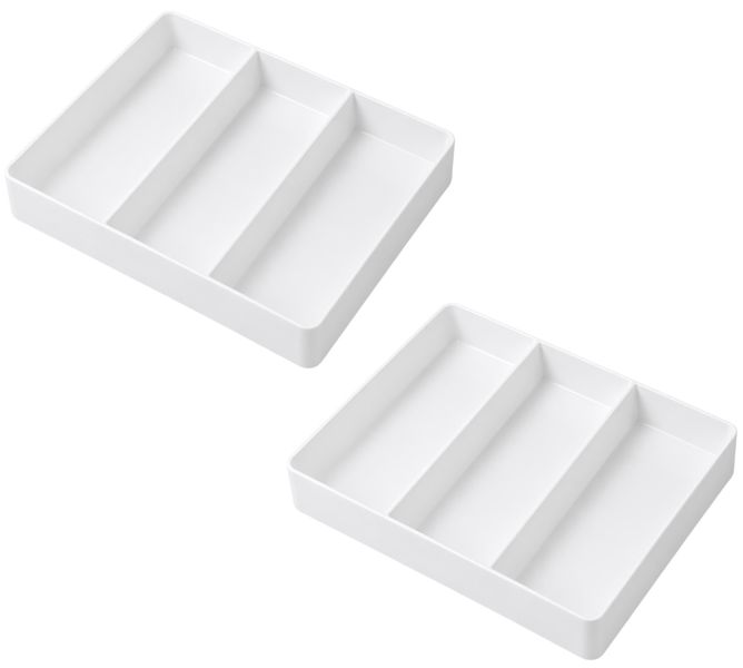 2 Pack - Expandable Kitchen Drawer Cutlery Organizer - White