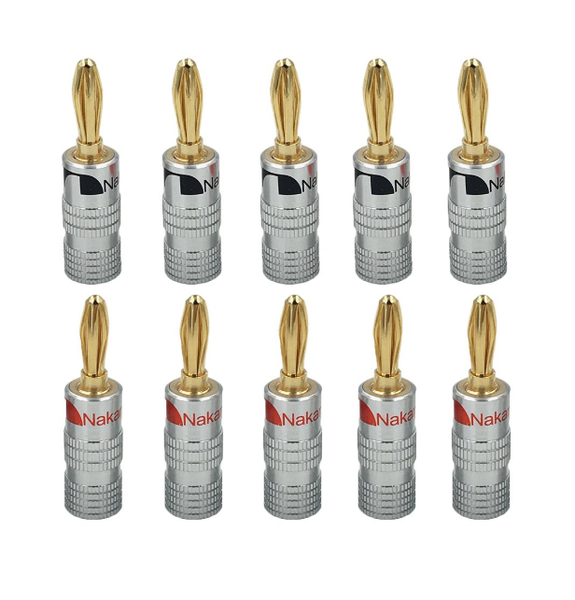 Nakamichi Speaker Connector Banana Straight Gold Plated pack of 10