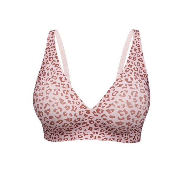 Leopard Print Deep V Seamless No Wire Daily Bra