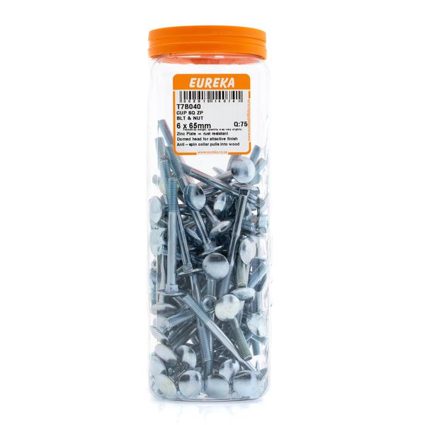EUREKA Cup Square Bolt &amp; Nut 6 x 65mm Q:75 T7B040