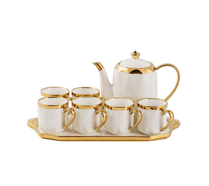 9 Piece Luxury Sublimation Ceramic Complete Tea Set With Pot &amp;Tray
