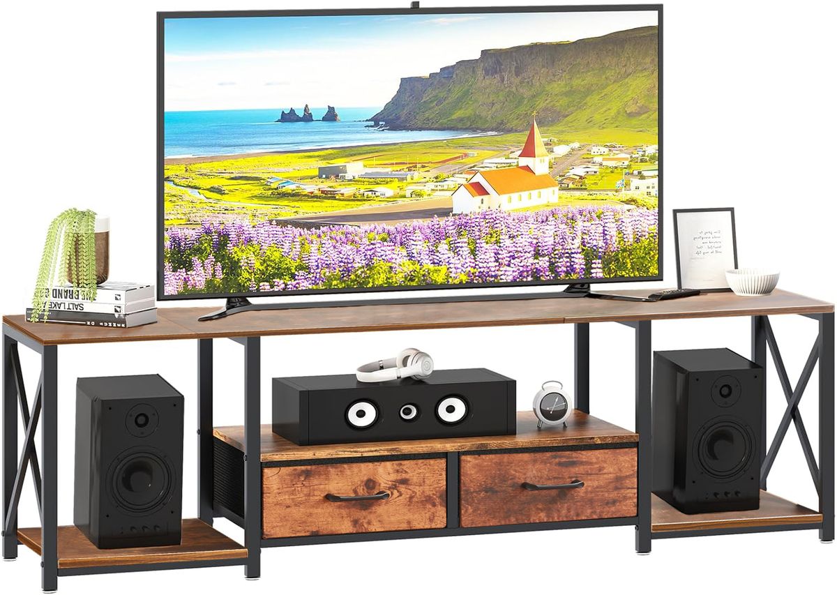 TV Stand Media Console with Storage Shelves Drawers Entertainment Center