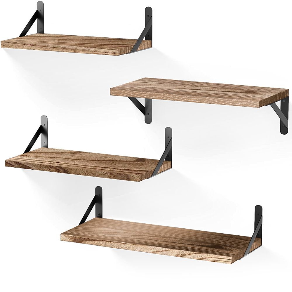 Chenshia Durable 4-PCS Rustic Wooden Wall floating shelves, DIY Home Décor