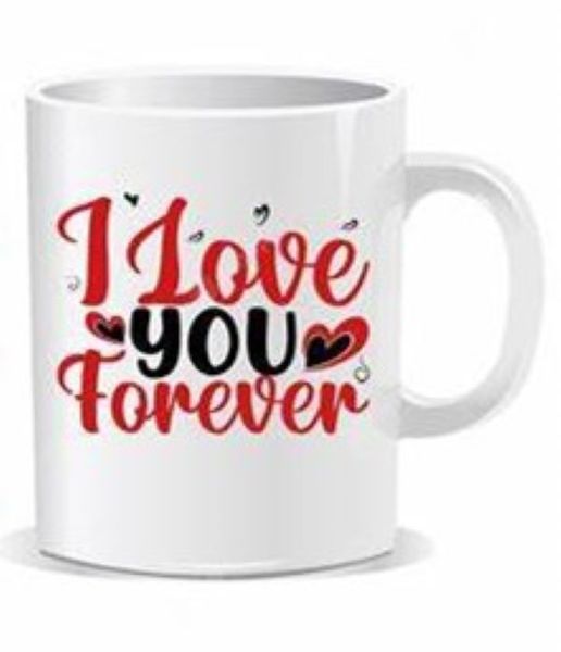 White Ceramic i love you forever mug