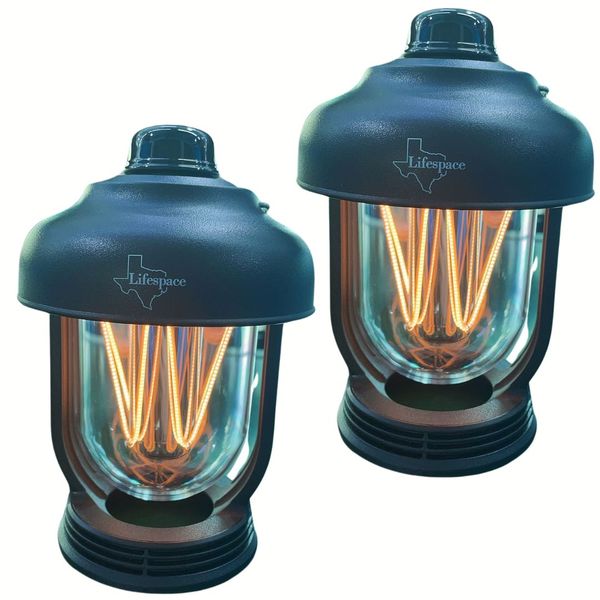 Lifespace Portable Waterproof LED Camping Lantern w Adjustable Brightness (Set of 2)