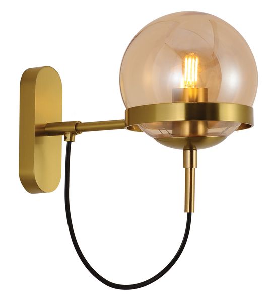 Bright Star Lighting - Contemporary Metal &amp; Glass Sphere Wall Bracket
