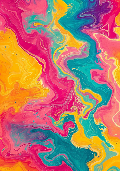 Wall Art Canvas - Colour Swirls