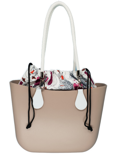Eva Classic Handbag Khaki, Bag inner, White drop handles | Buy Online ...