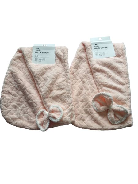 Towel Hair Wrap - Pink Set of 2