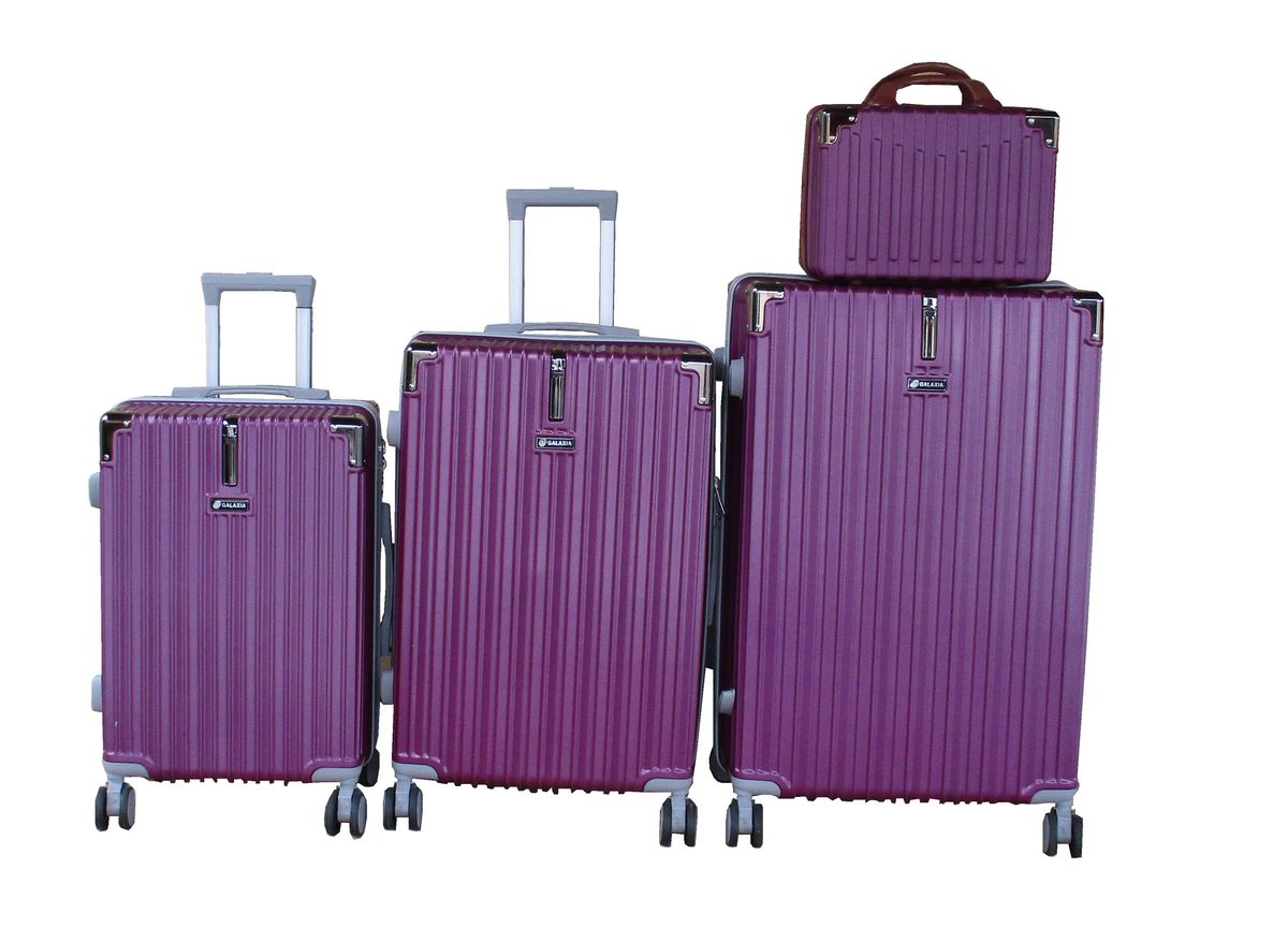 GALAXIA 4-Piece Purple ABS Luggage Set with Spinner Wheels