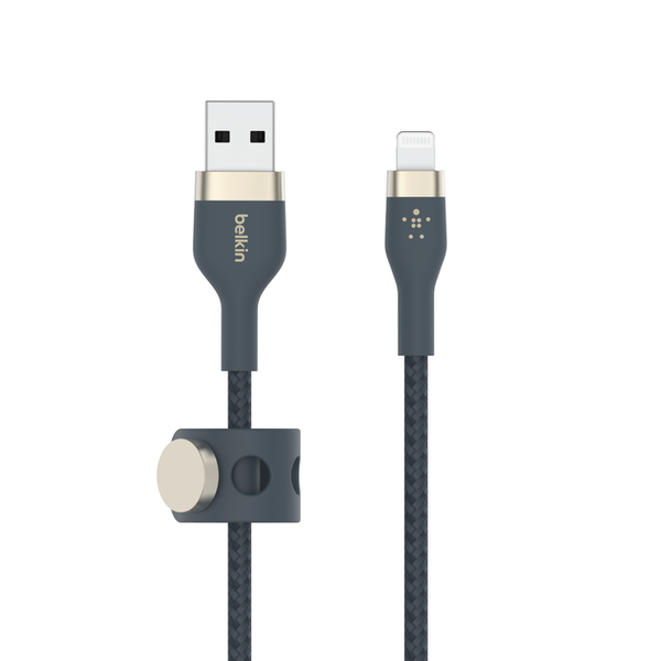 BELKIN BOOSTCHARGE PRO Flex USB-A Braided Silicone Cable with Lightning Connector 1 Meter - Blue