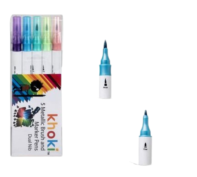 Art+craft dual tip metal brush&amp;fine pen