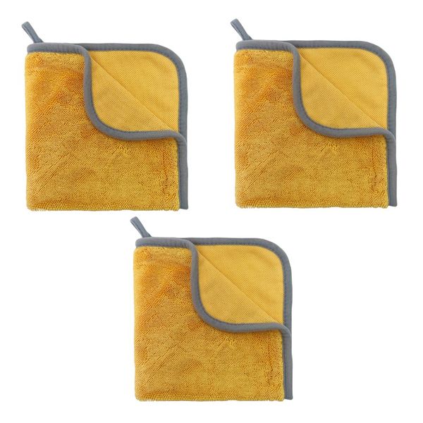 3 Pack Microfiber Car Cleaning Cloth - Orange