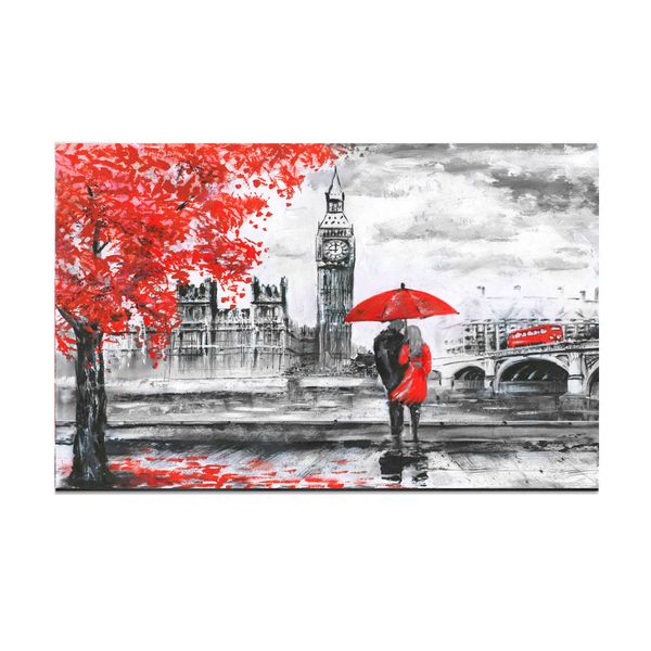 Grey, couple Red Cotton Canvas cm Figures/People Wall Art