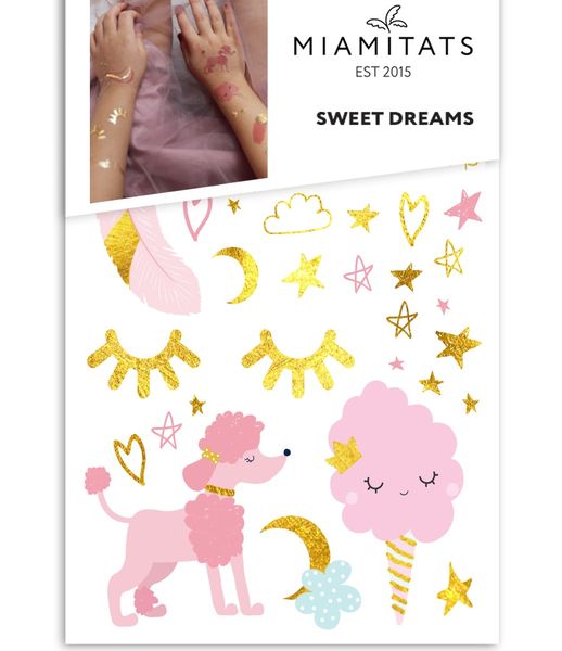 Miamitats Kid's Temporary Tattoo SWEET DREAMS (30 tattoos)