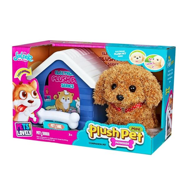Mini Plush Pethouse Dog with Bone