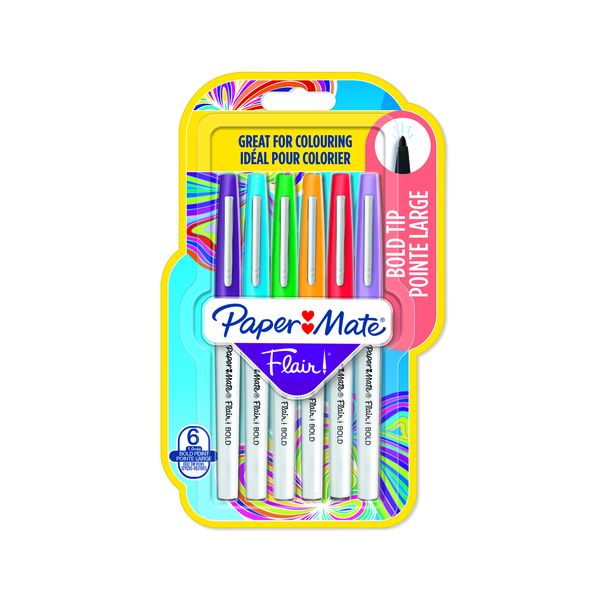 PAPER MATE Flair Bold 1.0mm 6 Assorted Markers