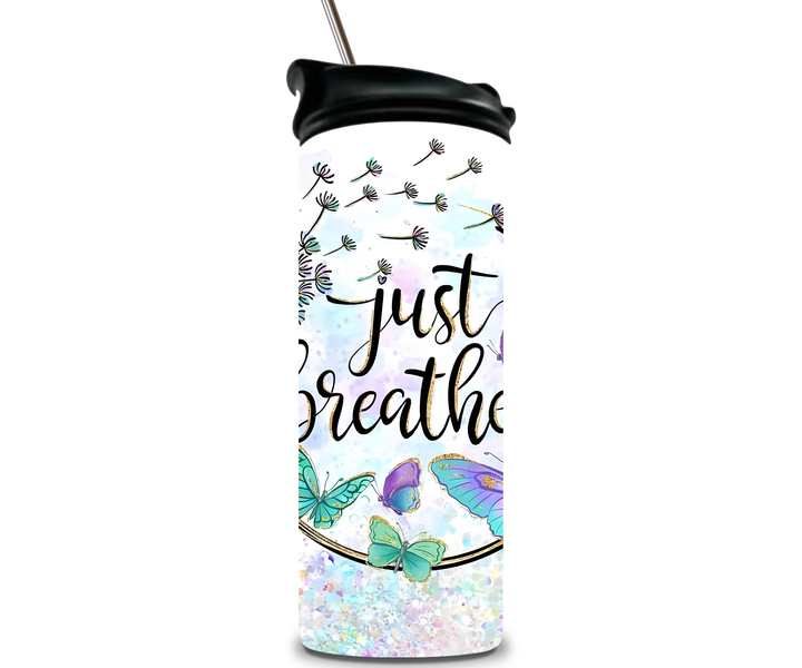 Just Breathe Double Wall Stainless Steel 20oz Tumbler. Water Bottle