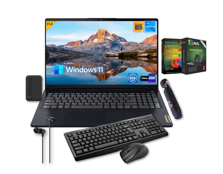 Laptop Lenovo IdeaPad 3 Celeron 8GB-256GB SSD affordable Bundle-Notebook