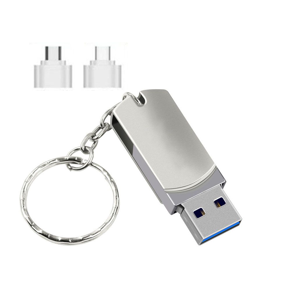 128G Mini Rotating Metal USB Flash Drive + 2 Adapters | Shop Today. Get ...