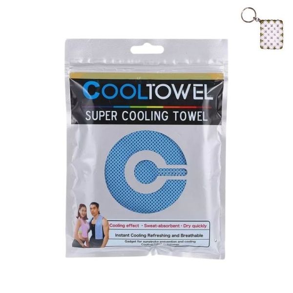 Blue Super Cooling Towel And A Keyholder