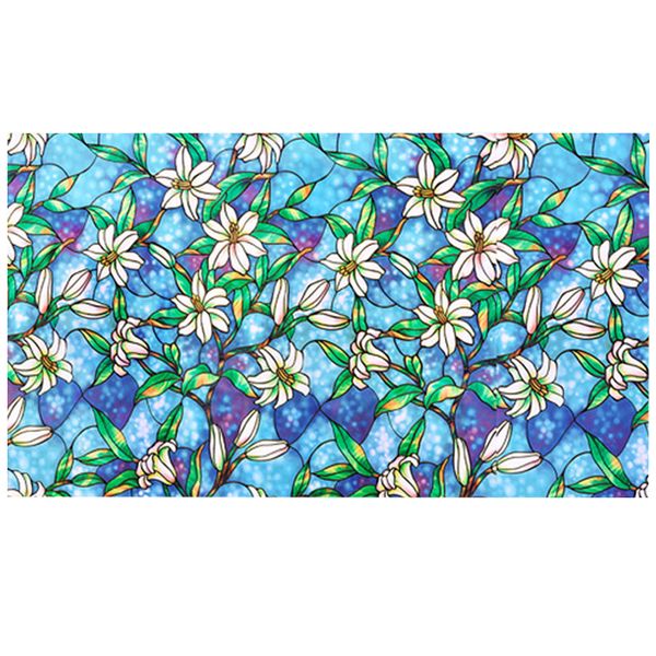 Decorative Window Privacy Film, Sun Blocking Stained Glass Window Film