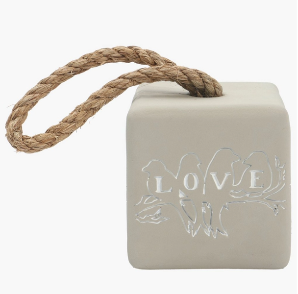 Love Engraved Cube Doorstop - Resin
