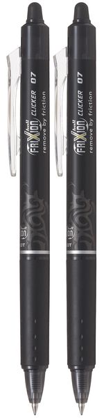 Pilot Frixion Ball Clicker 0.7mm Erasable Pack of 2 - Black