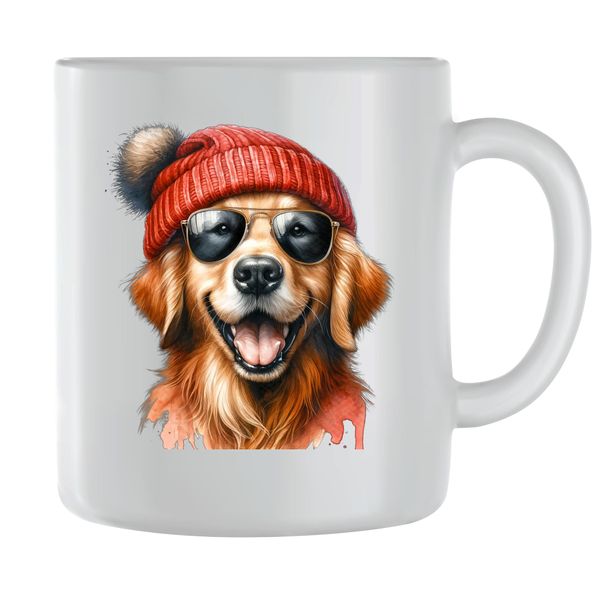 GR Winter Shades Coffee Mugs for Men Women Golden Retriever Graphic Cups109