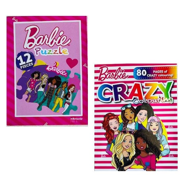Barbie - Colouring (80 Pages) &amp; Puzzle Set (Set of 2)
