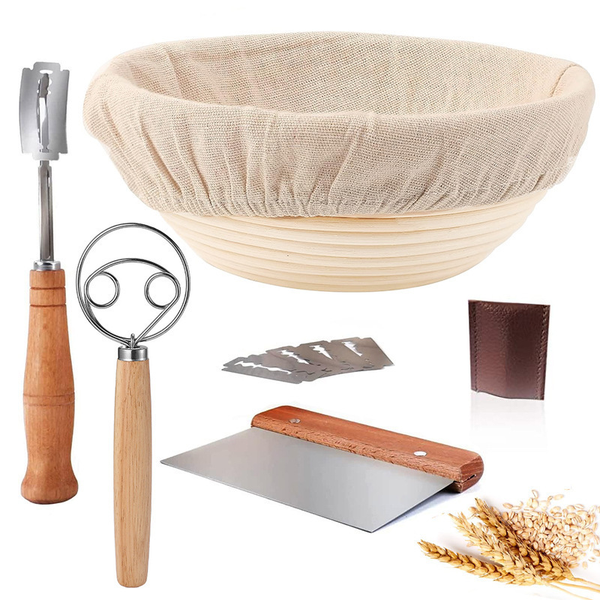 Bread Proofing Basket Set,22.86 cm Round Natural Rattan Proofing Baskets