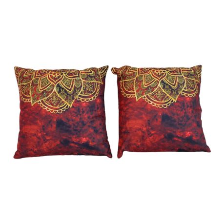 Cushions red hotsell and gold