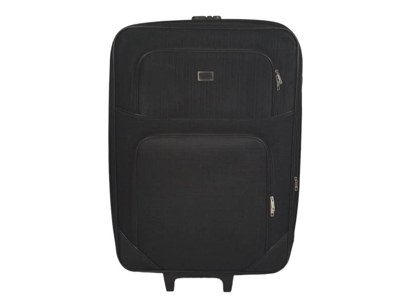 SMTE -Trolley 1 Piece Fabric Travel Luggage SpinnerBrown