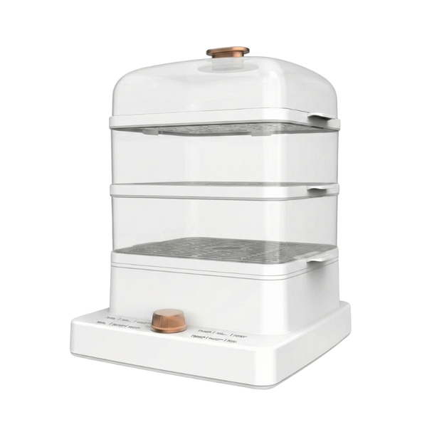 1200W 3-Layer Electric Food Steamer - 12L Large Capacity Rapid Steam Cooker
