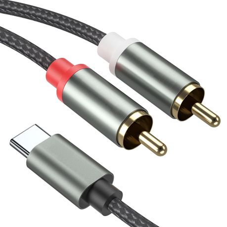 USB C to 2 RCA Audio Cable for Laptop Tablet DVD, Amplifier, Speaker Image
