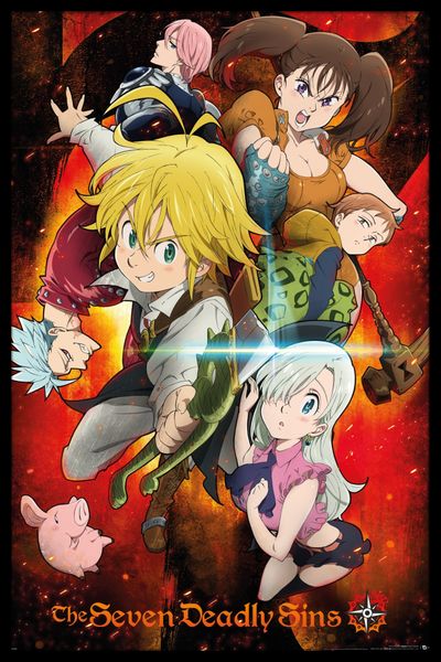 Seven Deadly Sins - Key Art 1 Poster with Black Frame