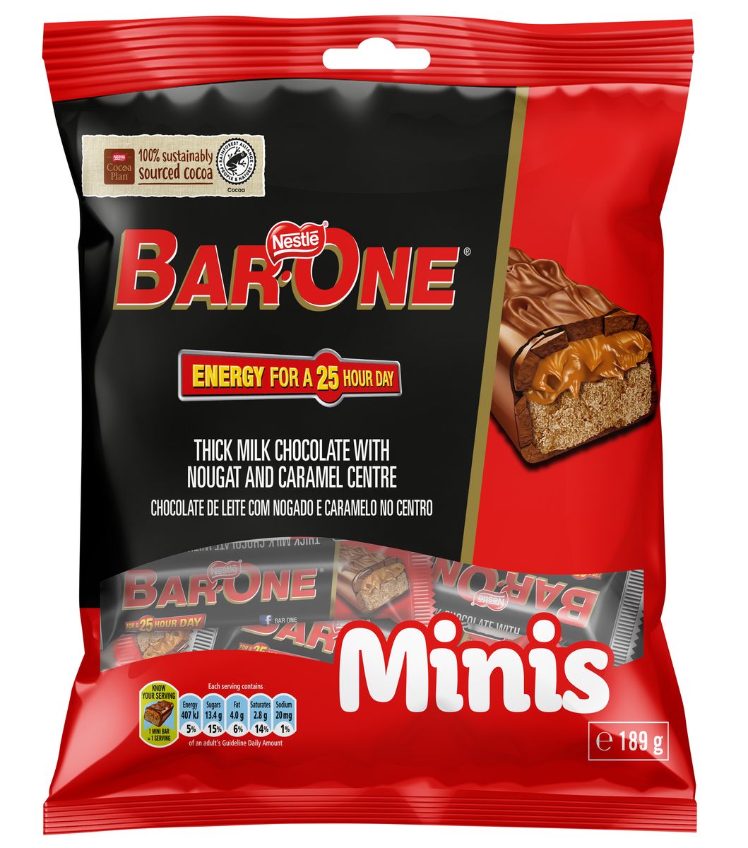 Nestlé Bar One Mini Bag 189g Shop Today. Get it Tomorrow!