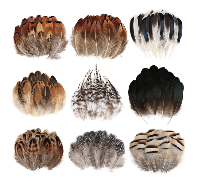 Craft Decor 270pcs 9-Style Artificial Fabric Decoration Feathers