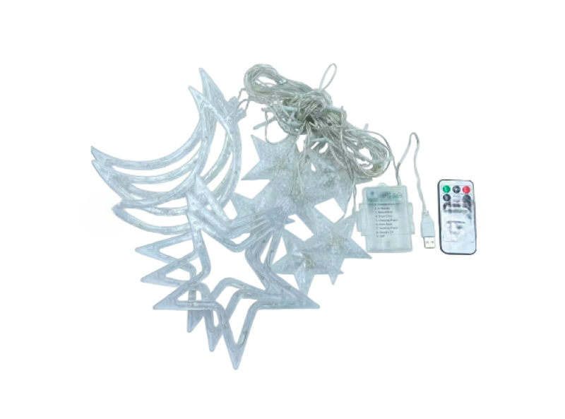 Moon &amp; Stars Fairy String Light White