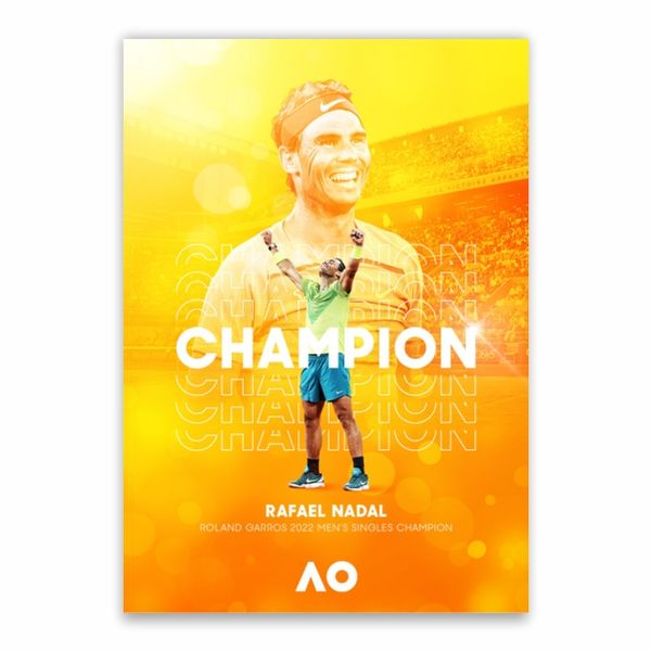 Champion Rafael Nadal Roland Garros Poster - A1