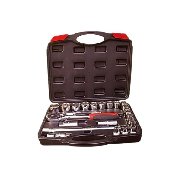 Mlg 24 Pieces Chrome Vanadium Steel Socket Wrench Set
