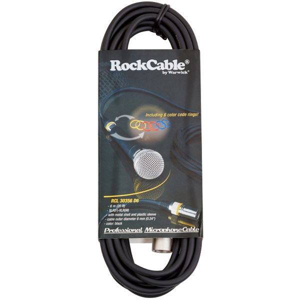 RockCable 3m Professional Microphone Cable (XLR Cable)