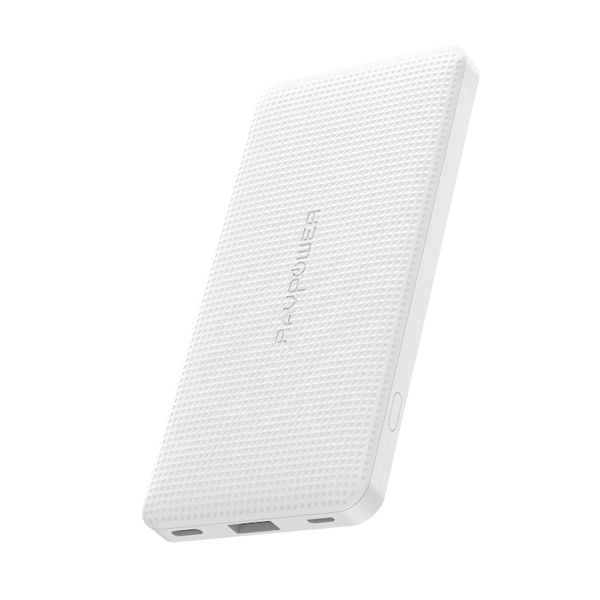 RAVPOWER 10000mAh USB|Type-C PD18W/QC3.0 Power Bank -White
