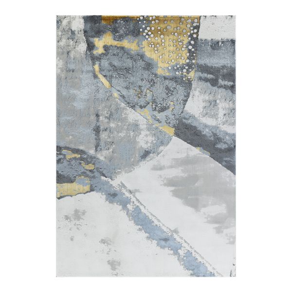 Elit Plain Grey Gold Rug