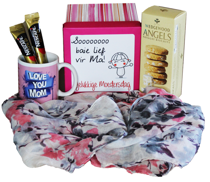 Soo Baie lief Vir Ma Mother's Day Biscuits And Coffee Gift Box