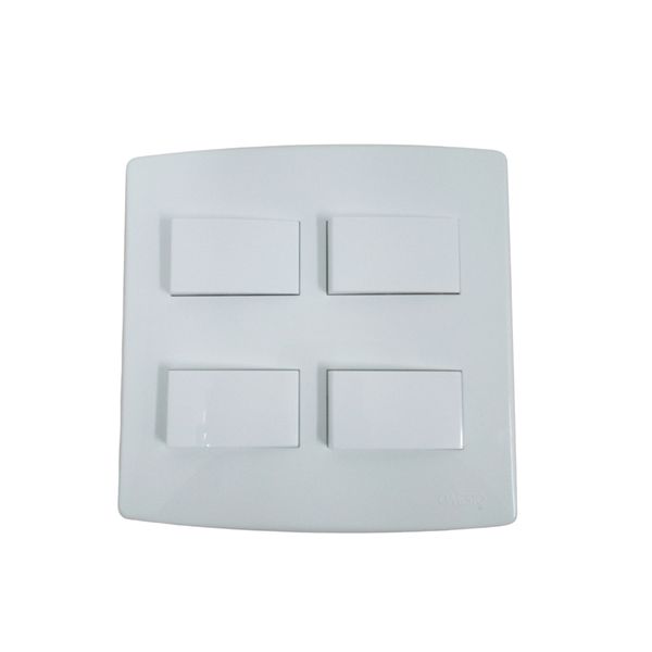 P Piper 4 x 4 -4 Lever 1 Way Switch White - 3 Pack