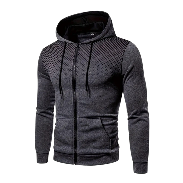 Men's Hooded Jacket With Dots - Zipper