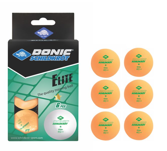 Donic-Schildkröt Table Tennis Balls Elite 1-Star Orange - 6 Pieces